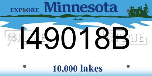 I49018B Minnesota License Plate