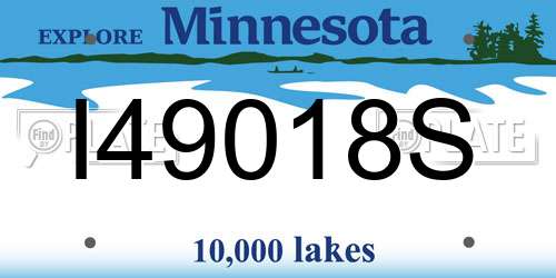 I49018S Minnesota License Plate