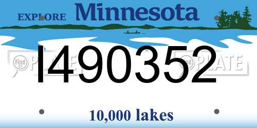 I490352 Minnesota License Plate