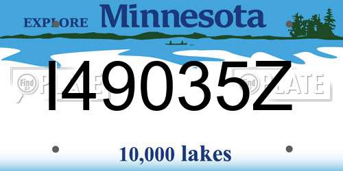 I49035Z Minnesota License Plate