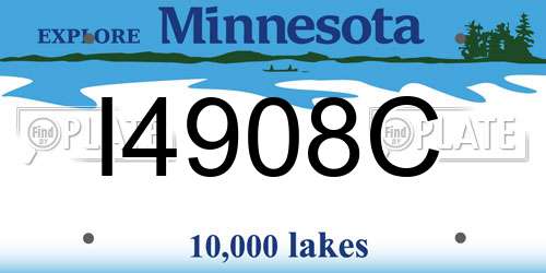 I4908C Minnesota License Plate