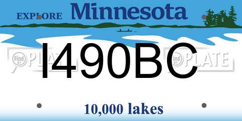 I490BC Minnesota License Plate