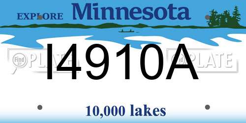 I4910A Minnesota License Plate