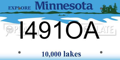 I491OA Minnesota License Plate
