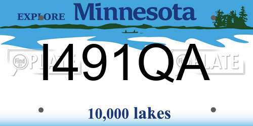 I491QA Minnesota License Plate