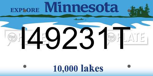 I49231T Minnesota License Plate