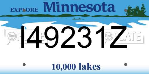 I49231Z Minnesota License Plate