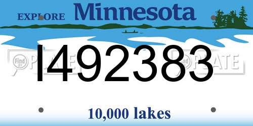 I492383 Minnesota License Plate