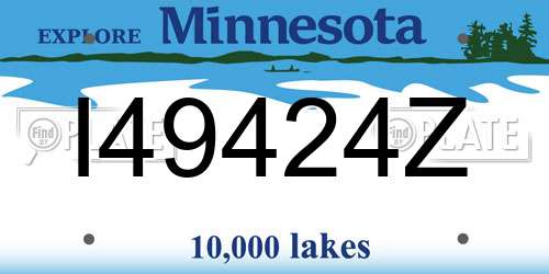 I49424Z Minnesota License Plate