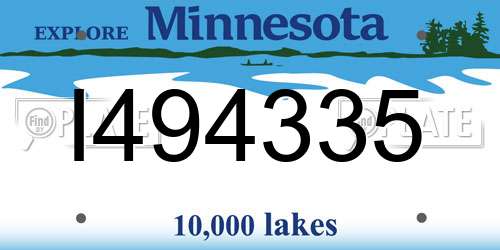 I494335 Minnesota License Plate