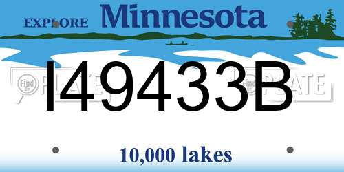 I49433B Minnesota License Plate
