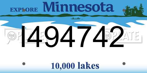 I494742 Minnesota License Plate