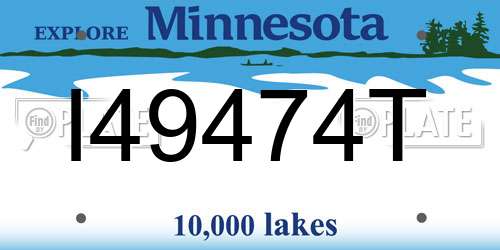 I49474T Minnesota License Plate