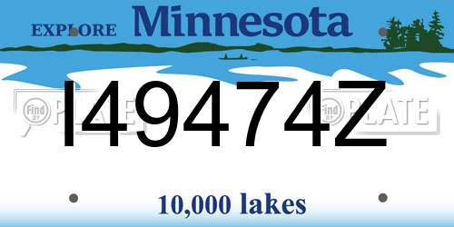 I49474Z Minnesota License Plate