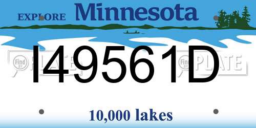 I49561D Minnesota License Plate
