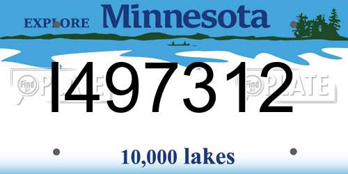 I497312 Minnesota License Plate