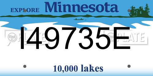 I49735E Minnesota License Plate
