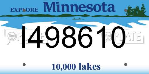 I498610 Minnesota License Plate