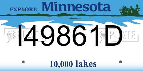 I49861D Minnesota License Plate