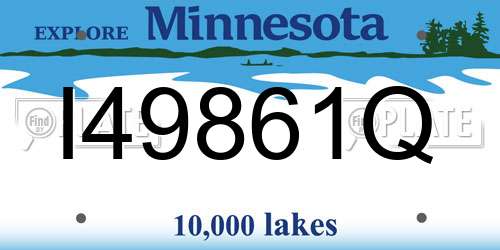 I49861Q Minnesota License Plate