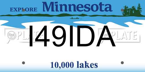 I49IDA Minnesota License Plate