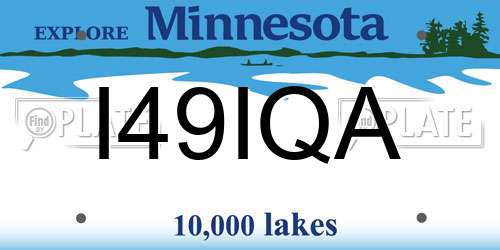 I49IQA Minnesota License Plate