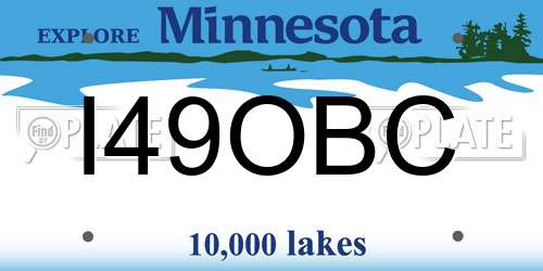 I49OBC Minnesota License Plate