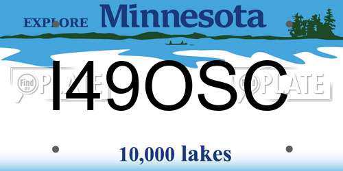 I49OSC Minnesota License Plate