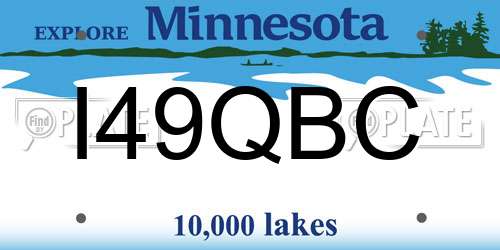 I49QBC Minnesota License Plate