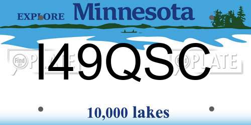 I49QSC Minnesota License Plate