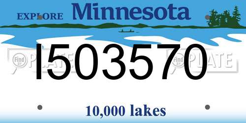 I503570 Minnesota License Plate