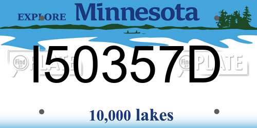 I50357D Minnesota License Plate