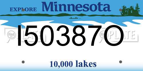 I50387O Minnesota License Plate