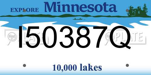 I50387Q Minnesota License Plate