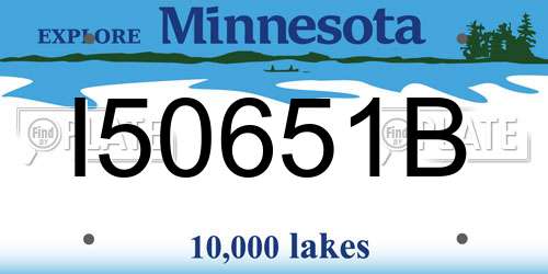 I50651B Minnesota License Plate