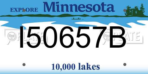 I50657B Minnesota License Plate