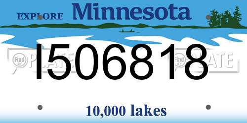 I506818 Minnesota License Plate