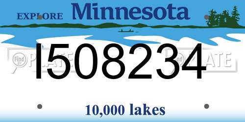 I508234 Minnesota License Plate