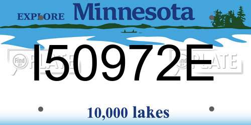 I50972E Minnesota License Plate