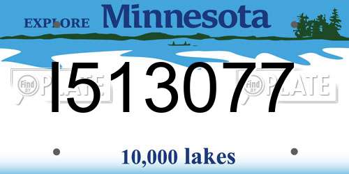 I513077 Minnesota License Plate