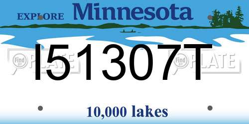 I51307T Minnesota License Plate