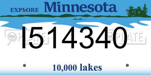 I514340 Minnesota License Plate