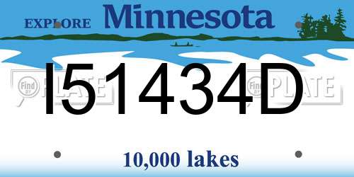 I51434D Minnesota License Plate