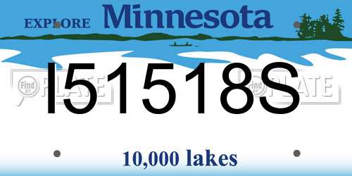 I51518S Minnesota License Plate