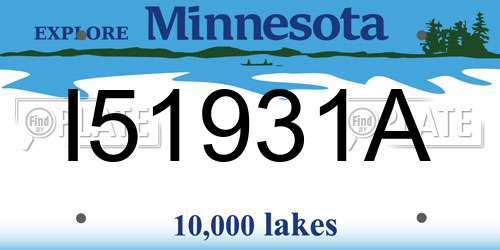 I51931A Minnesota License Plate