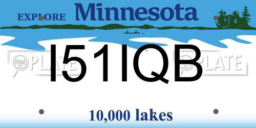 I51IQB Minnesota License Plate