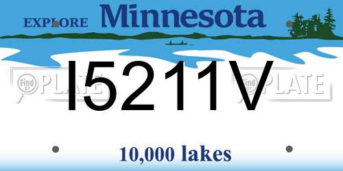 I5211V Minnesota License Plate