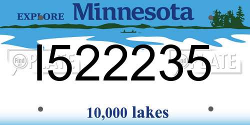 I522235 Minnesota License Plate