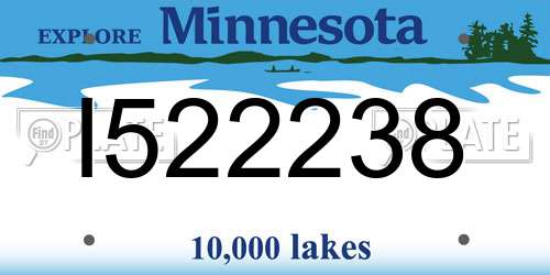 I522238 Minnesota License Plate