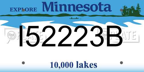 I52223B Minnesota License Plate